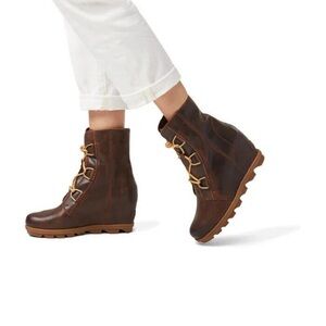 Sorel "Joan Of Artic" Wedge II Brown Lace Up Womens Size 9 *Missing Insoles
